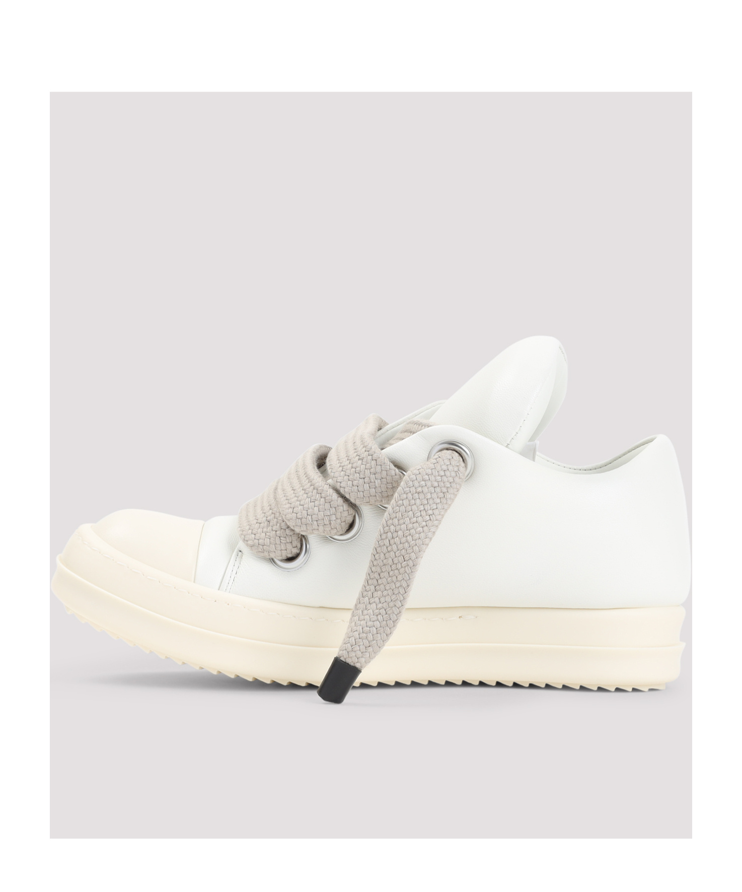 Rick Owens Hollywood Jumbo Laced Puffer Low Sneakers In White