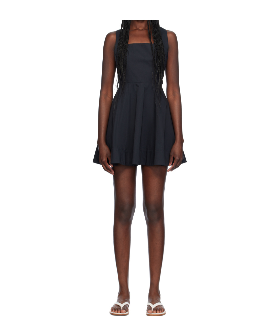 Staud Mini Teresa Cotton Minidress In Black
