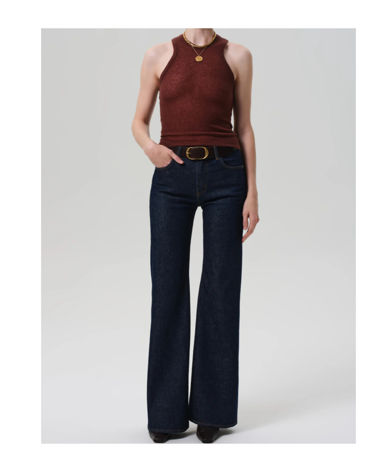 Citizen Of Humanity Akira Sweater Tank In Brown