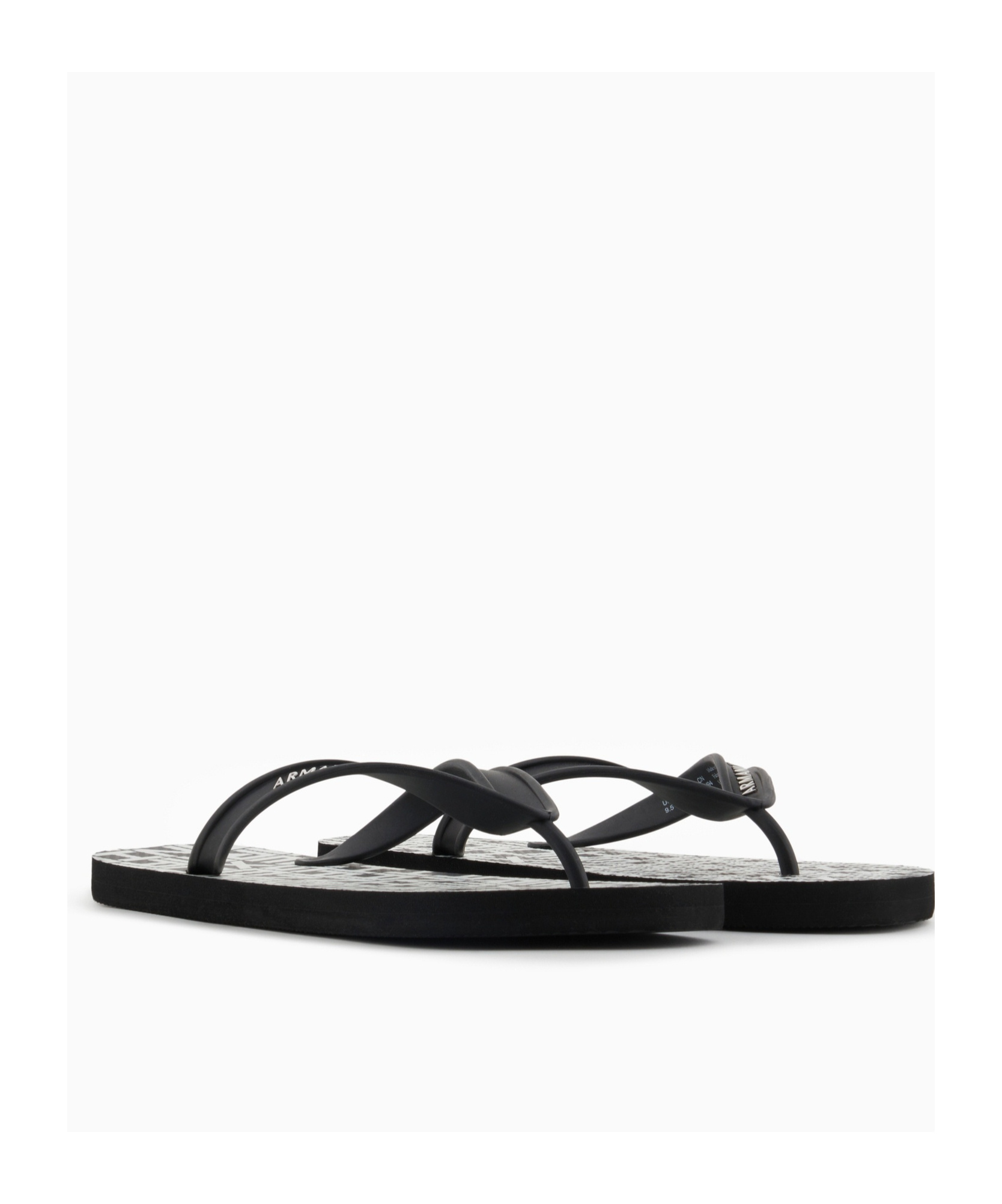 Armani Exchange Rubber Flip Flops With Logo Writing