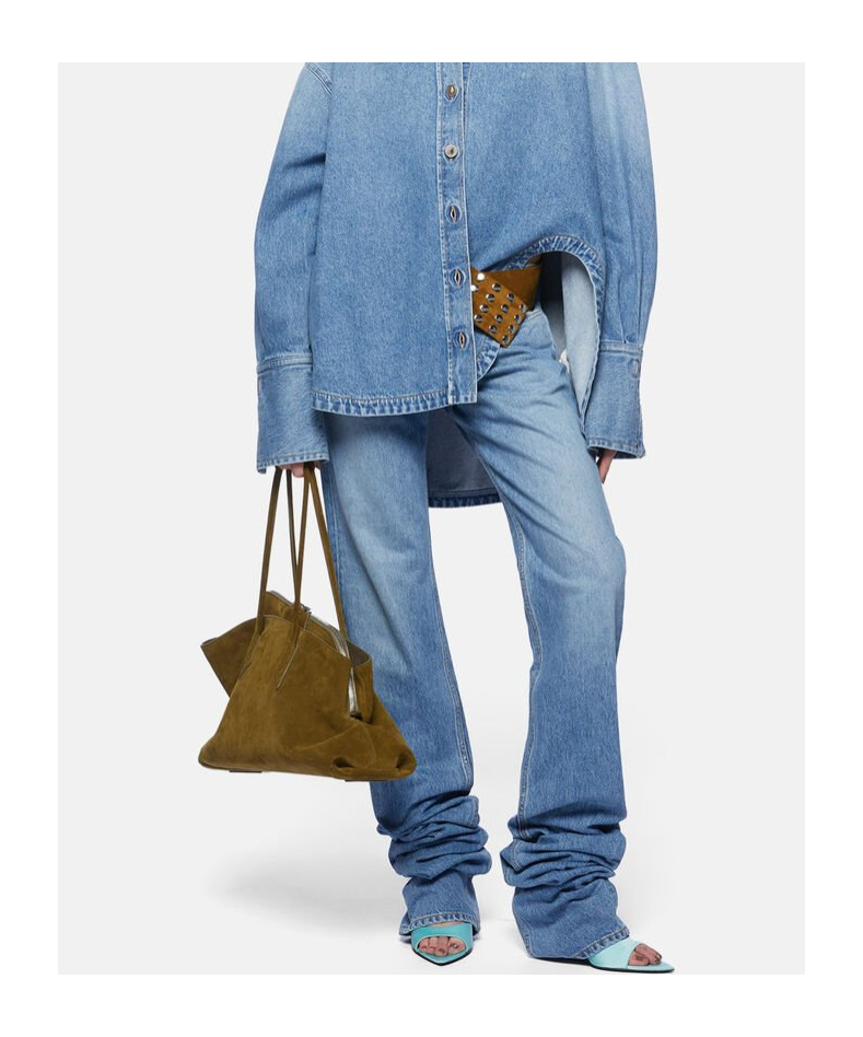 Attico Sky Blue Long Pants In Blue