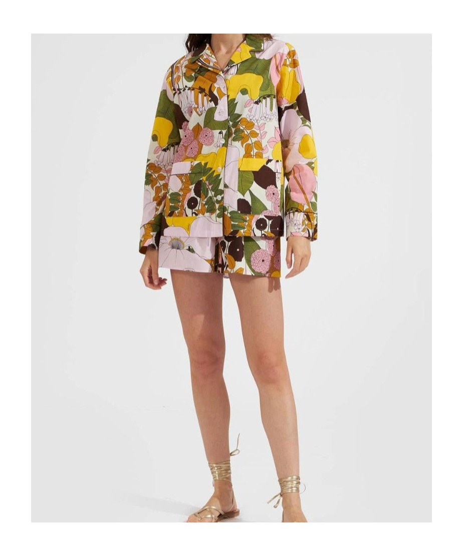 La Doublej Hammock Floral-print Cotton Shirt In Multi