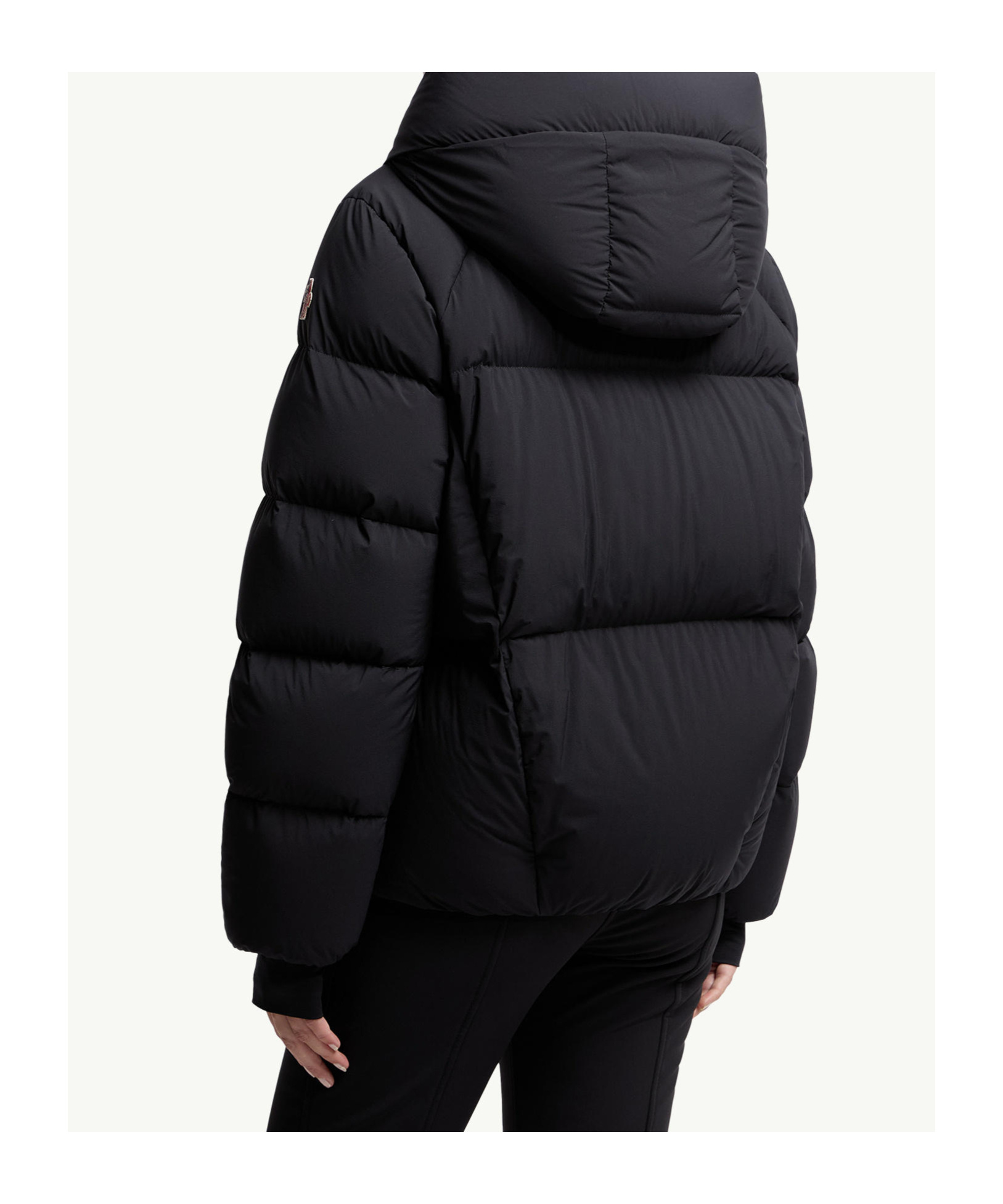 Moncler Hooded Down Ski Jacket Drawstring In Black