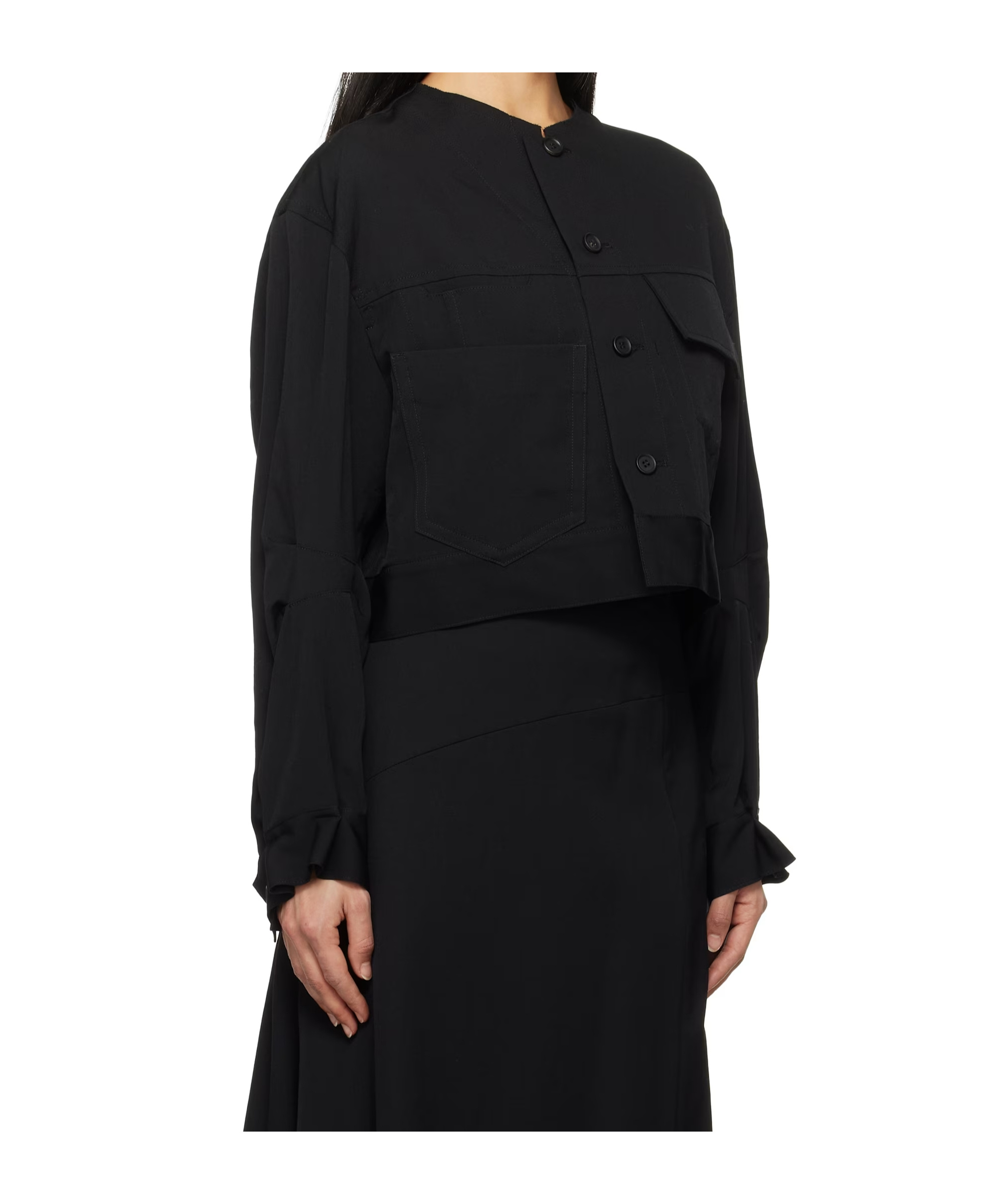 Yohji Yamamoto Long Sleeve Casual Jacket In Black