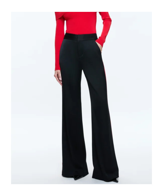 Alice And Olivia Side Striped Casual Pants In Black