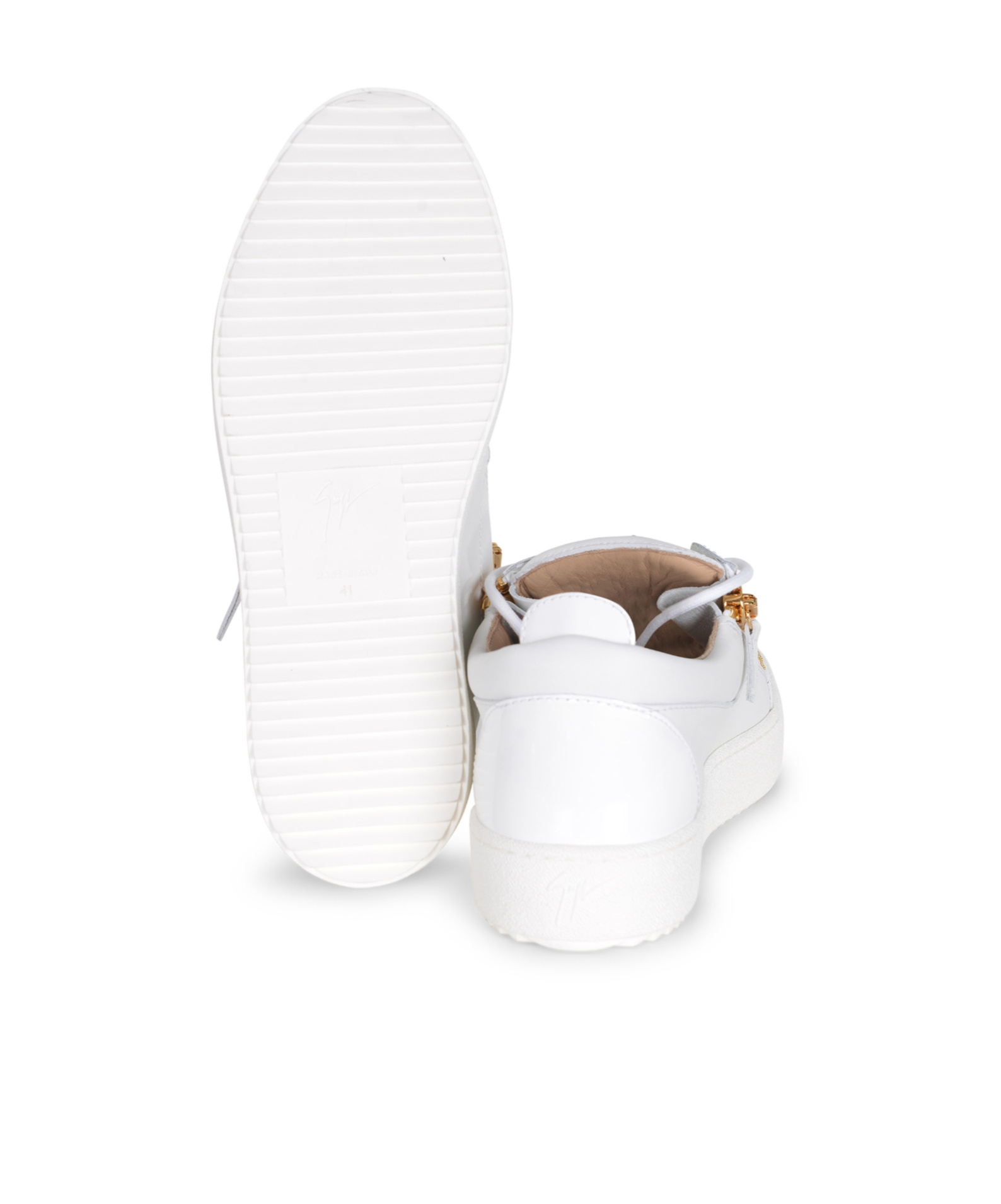 Giuseppe Zanotti Frankie Zip-fastening Lace-up Sneakers In White