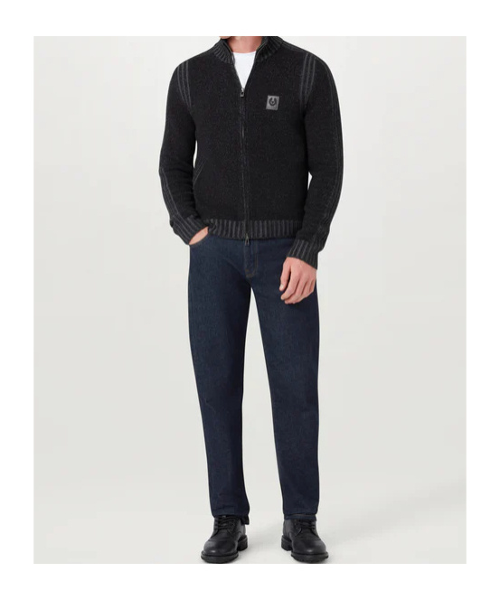 Belstaff Seasonal Watch Full Zip Jumper In Blue