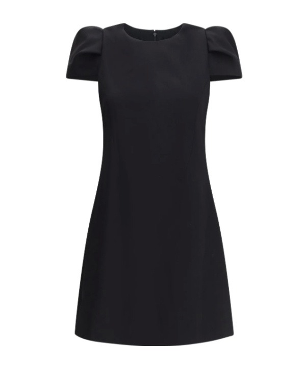 Alexander Mcqueen Short Sleeved Crewneck Mini Dress In Black