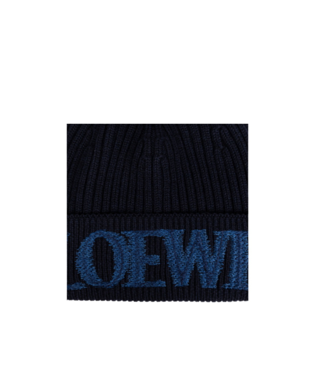 Loewe Logo Embroidered Ribbed-knit Beanie In Black