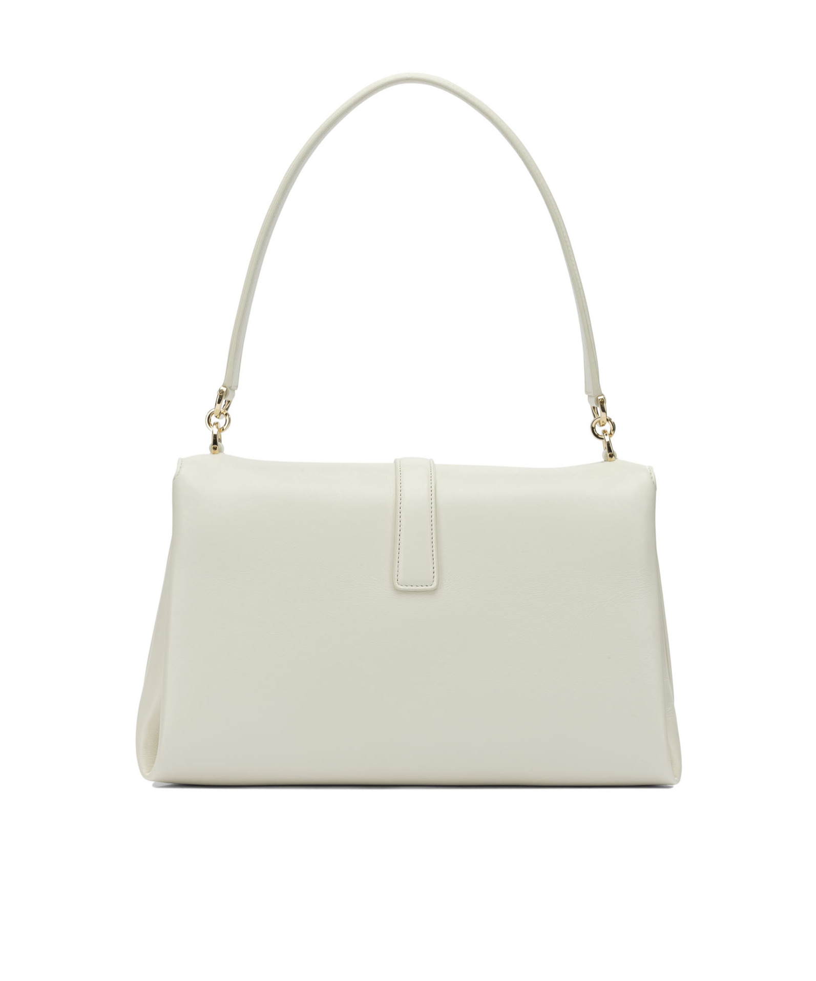 Ferragamo Leather Shoulder Bag With Flap Shoulder Bags White In White