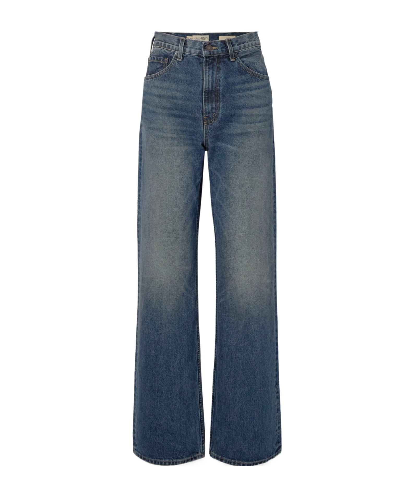 Nili Lotan Mitchell Denim Trousers With Belt Loops In Blue