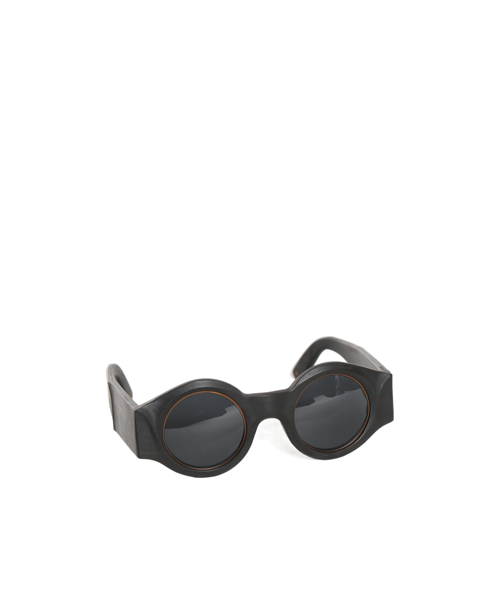 Uma Wang Le Horn Round-frame Sunglasses In Black