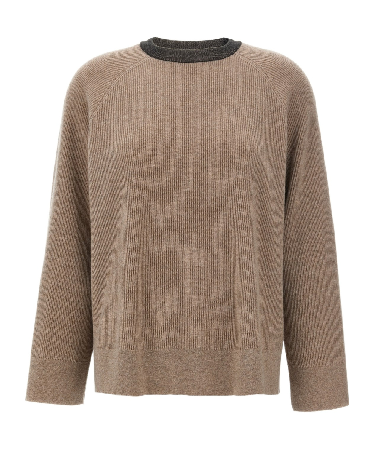 Brunello Cucinelli Ribbed-knit Cashmere Sweater In Brown
