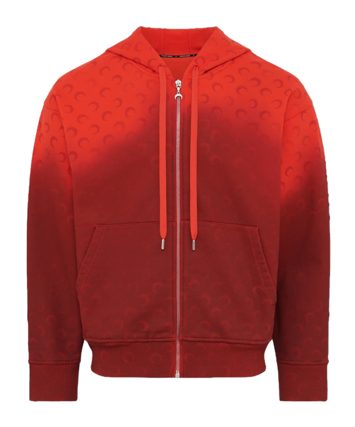 Marine Serre Red Moon Faded Fleece Zipped Hoodie
