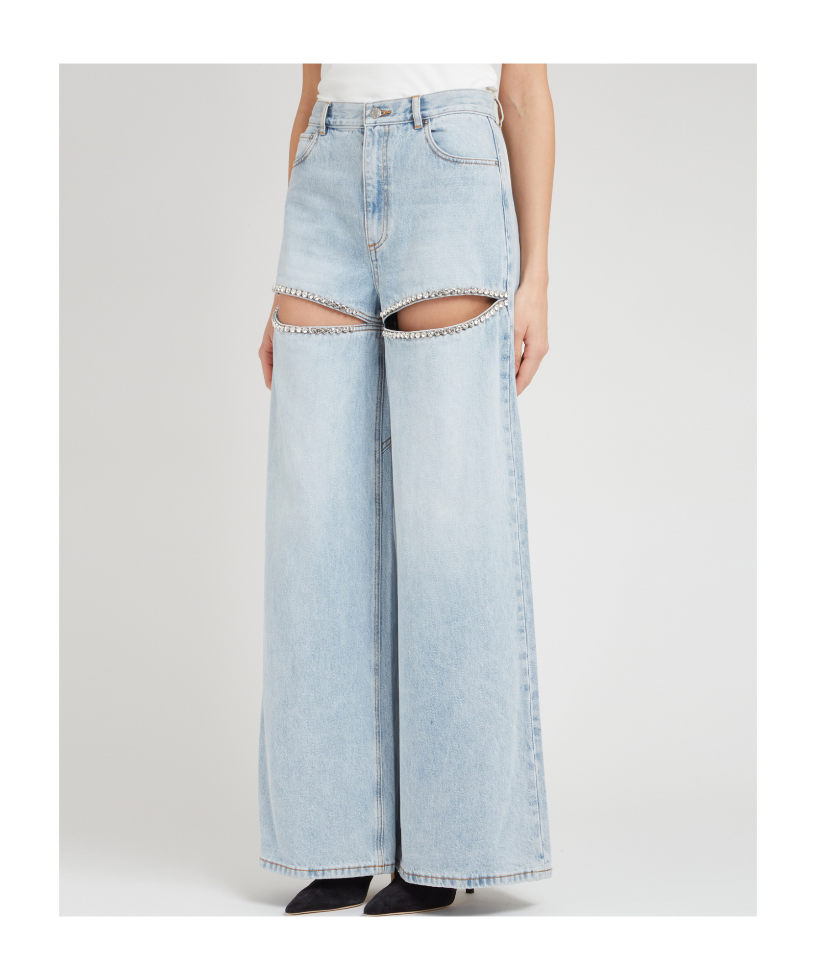 Area Slit Jeans In Gray
