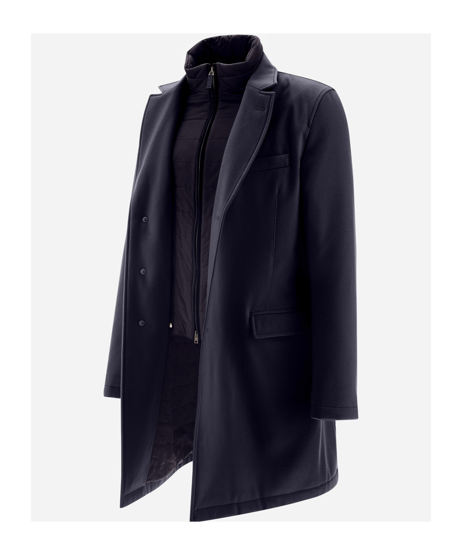 Herno Wool Beaver Coat In Black