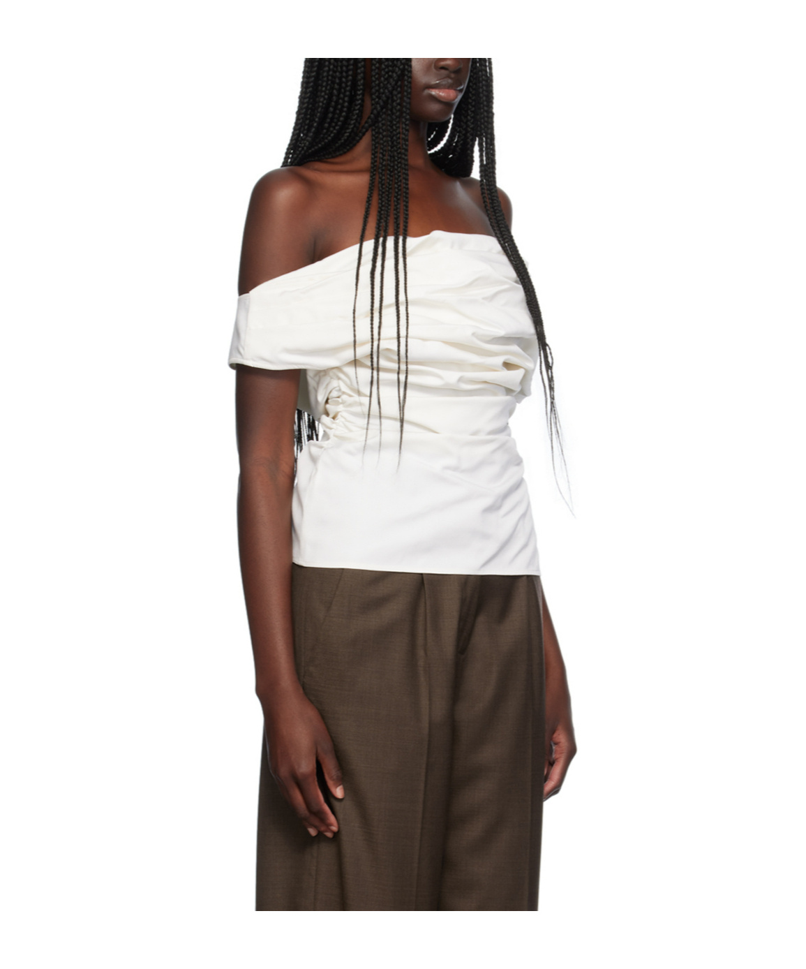 Magda Butrym Strapless Design Blouse In Brown