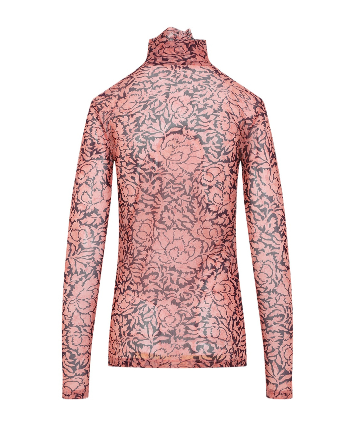Dries Van Noten Semi-sheer Long-sleeved Floral Top In Pink