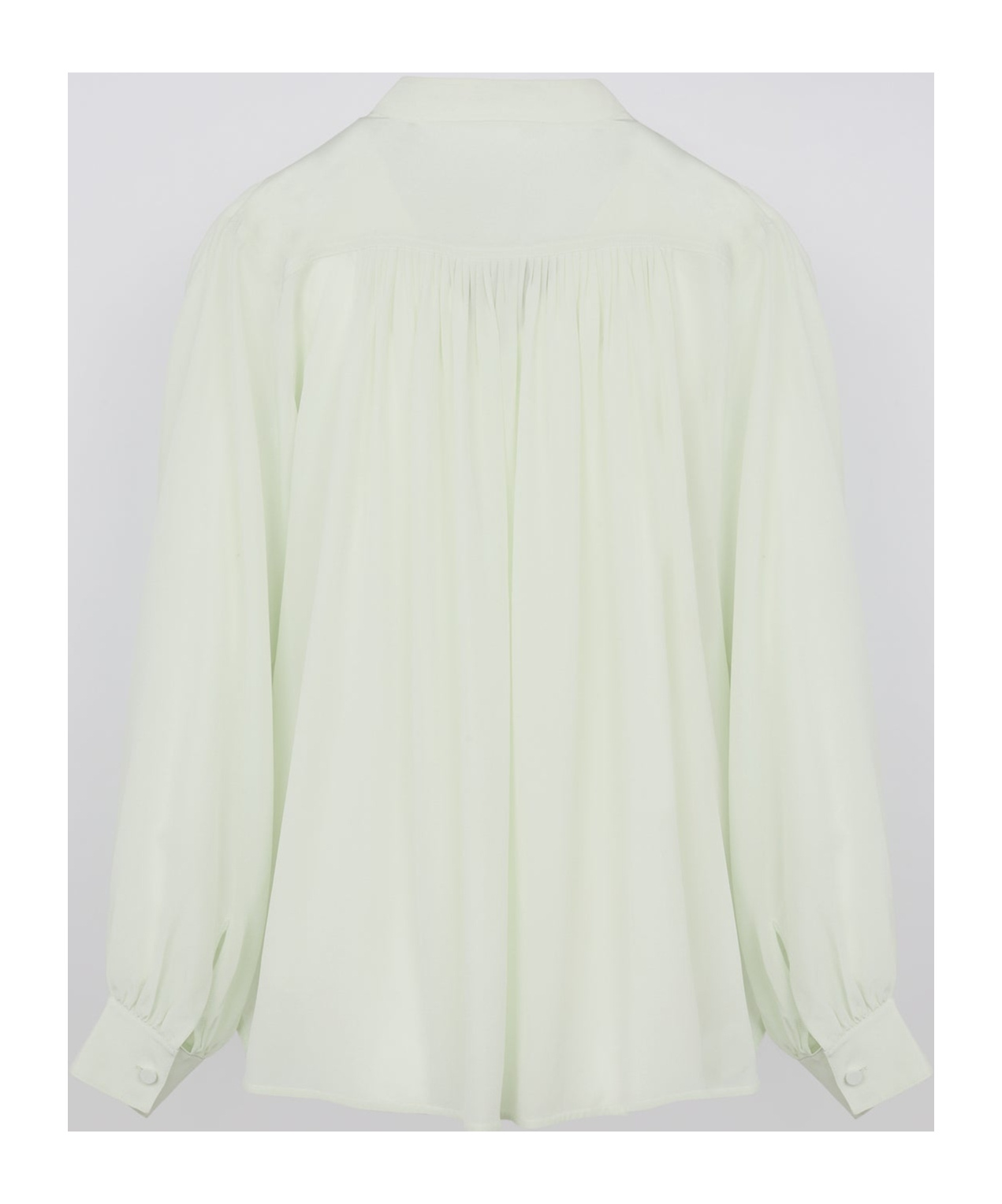 Shop Yves Salomon Pleated Silk Shirt In White
