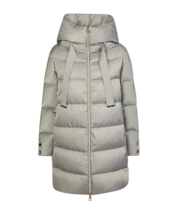 Herno Zip Padded Down Coat In Gray