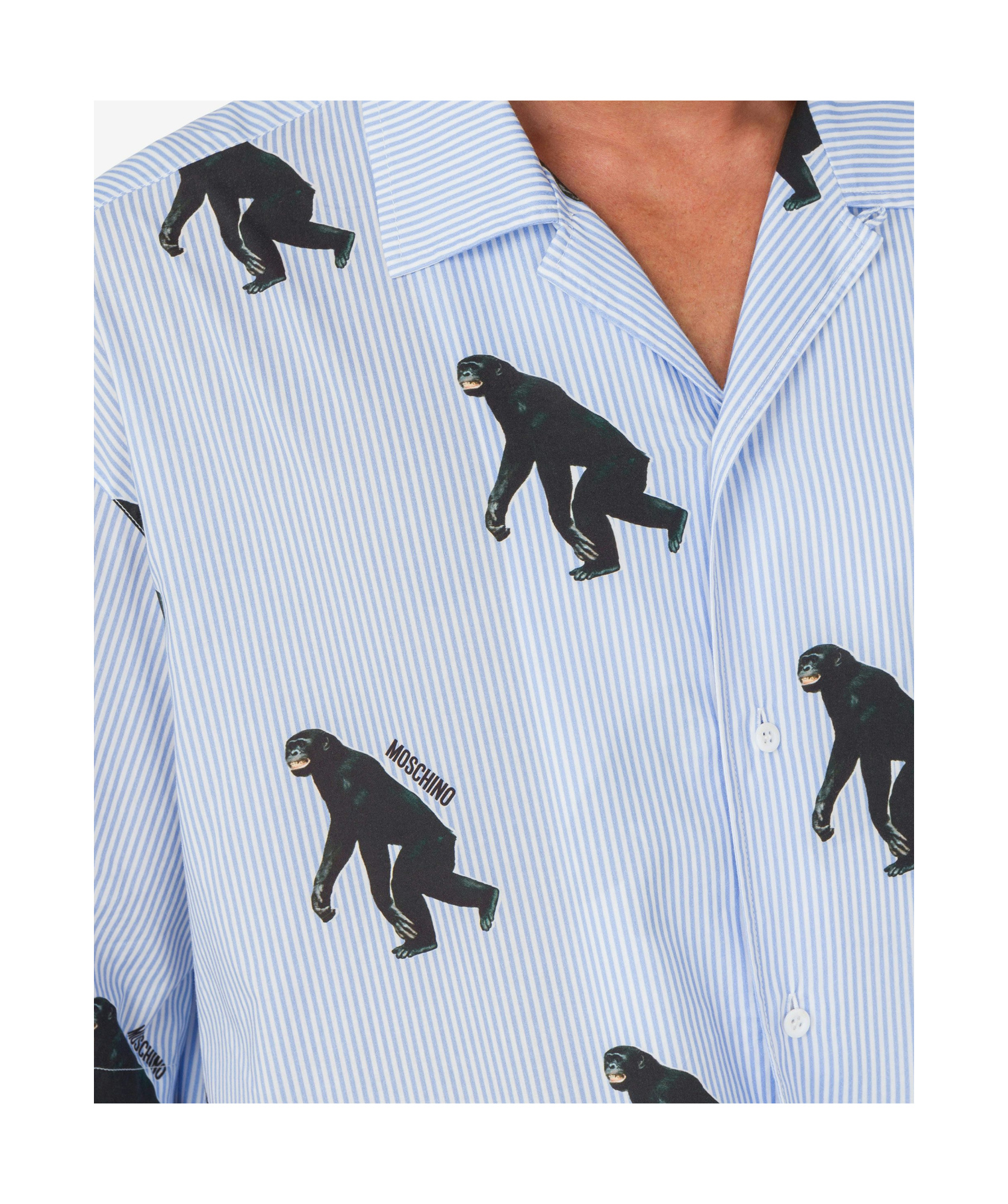 Moschino Chimpanzee Pattern Shirt In Blue