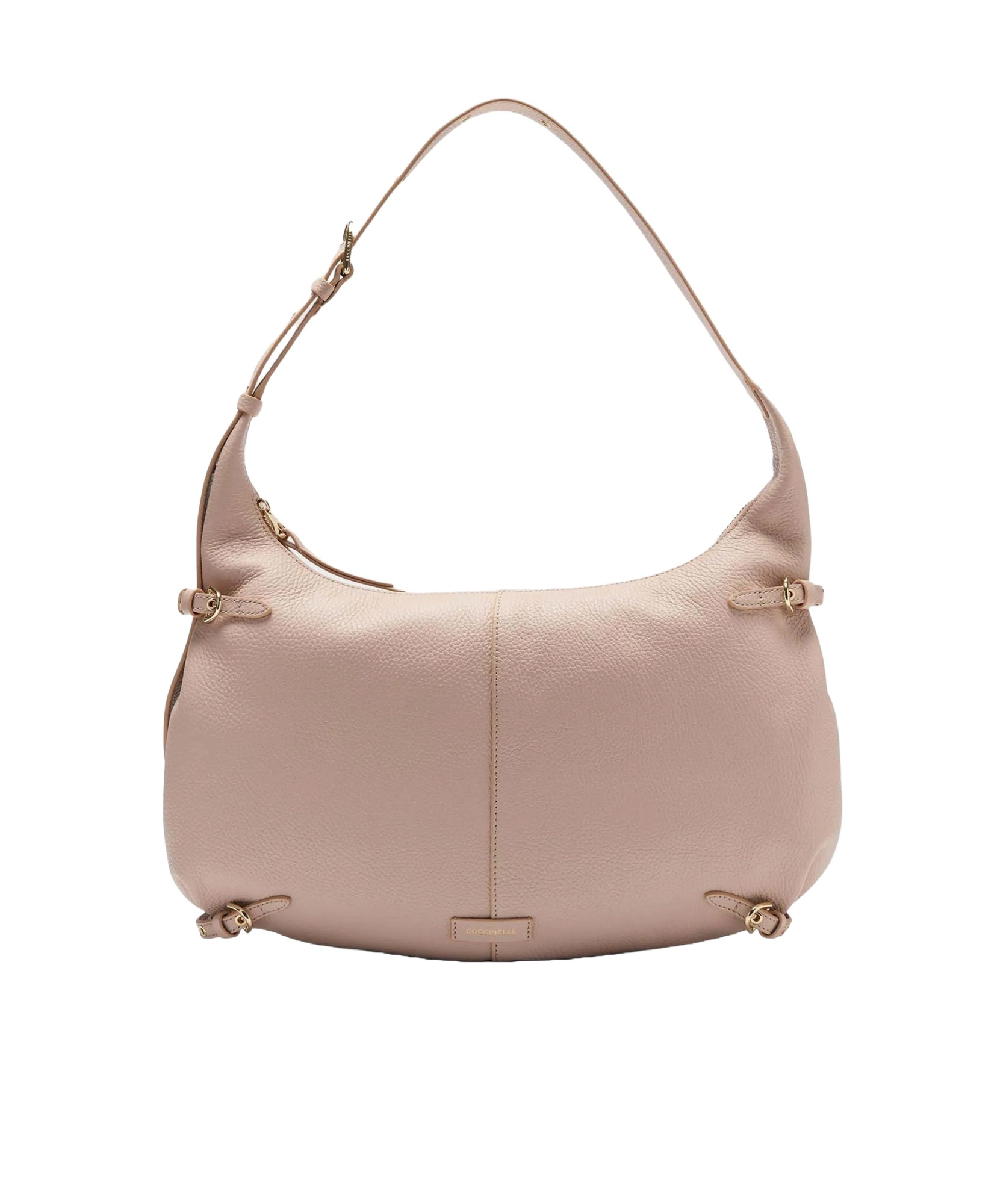 Shop Coccinelle Large Abigail Shoulder Bag In Nude