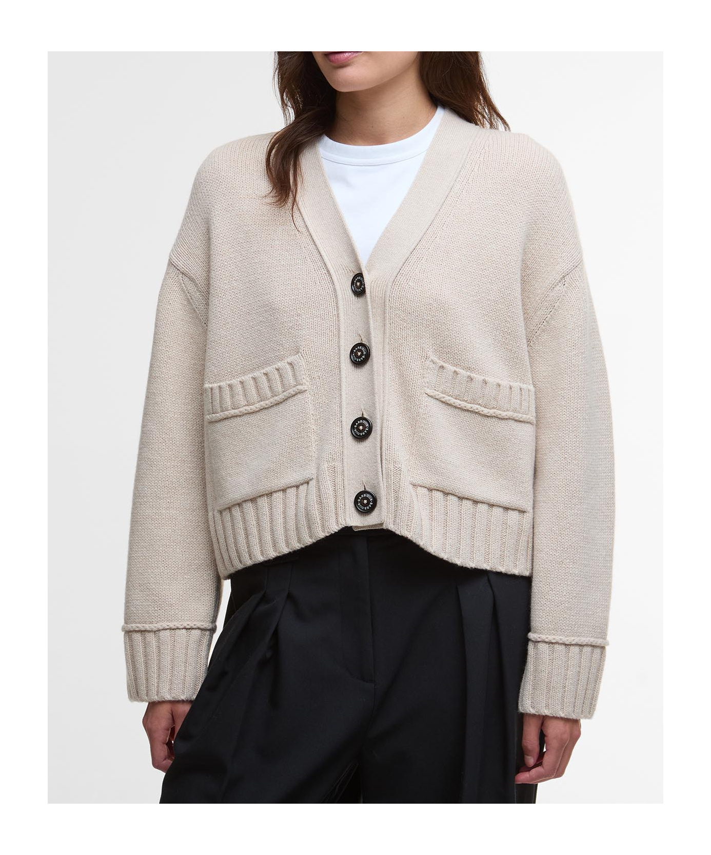 Barbour Faye Cardigan In Brown
