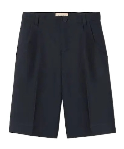 Gucci Belt-loop Wool Shorts In Black