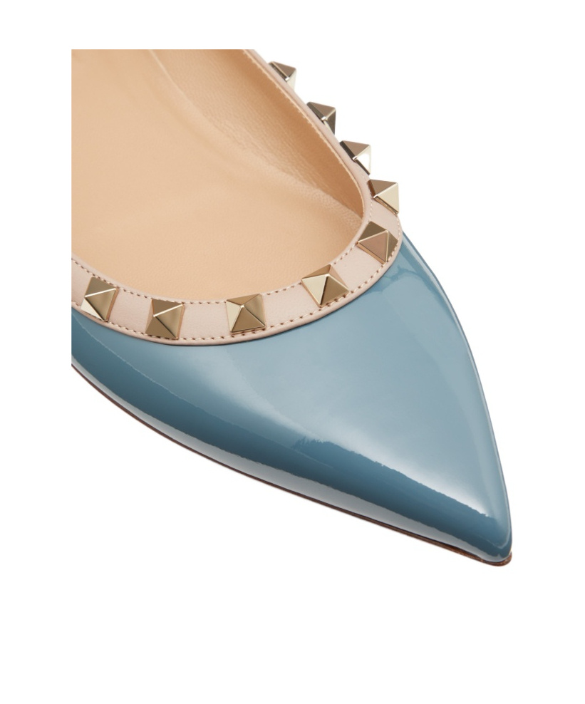 Valentino Rockstud Riveted Ballet Flats In Multicolor