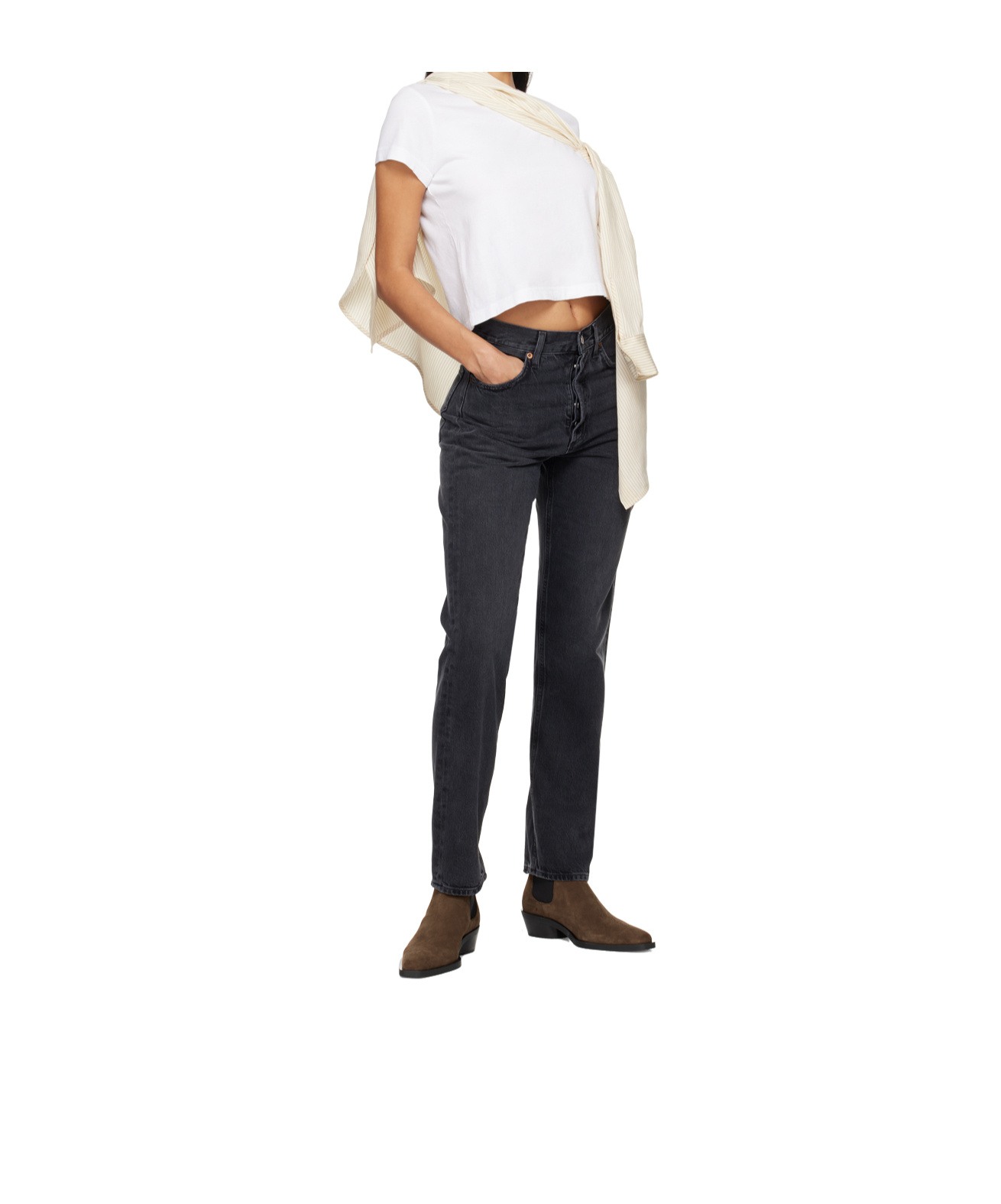 AGOLDE DENIM TROUSERS WITH BELT LOOPS