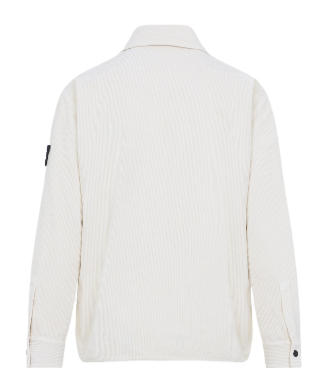 Stone Island Cotton Velvet Overshirt Buttoned Pockets In White