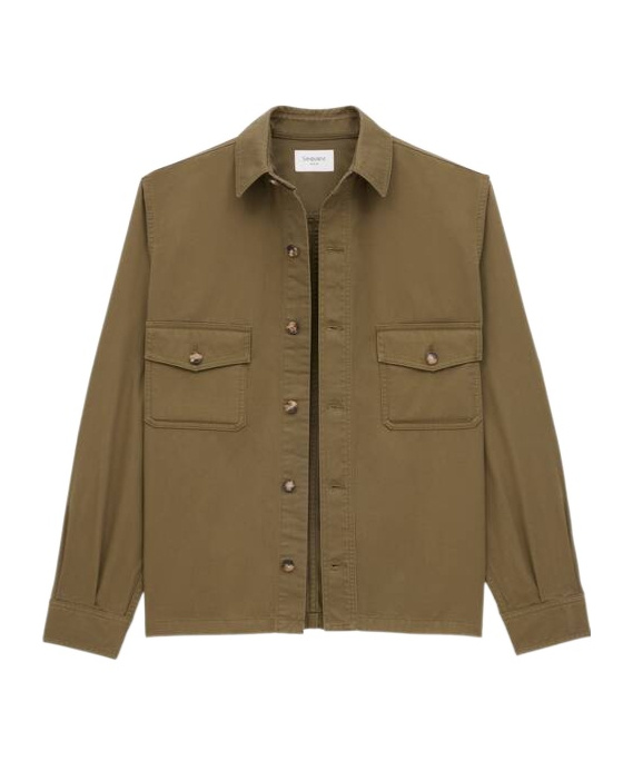 Saint Laurent Oversize Organic Cotton Shirt In Green