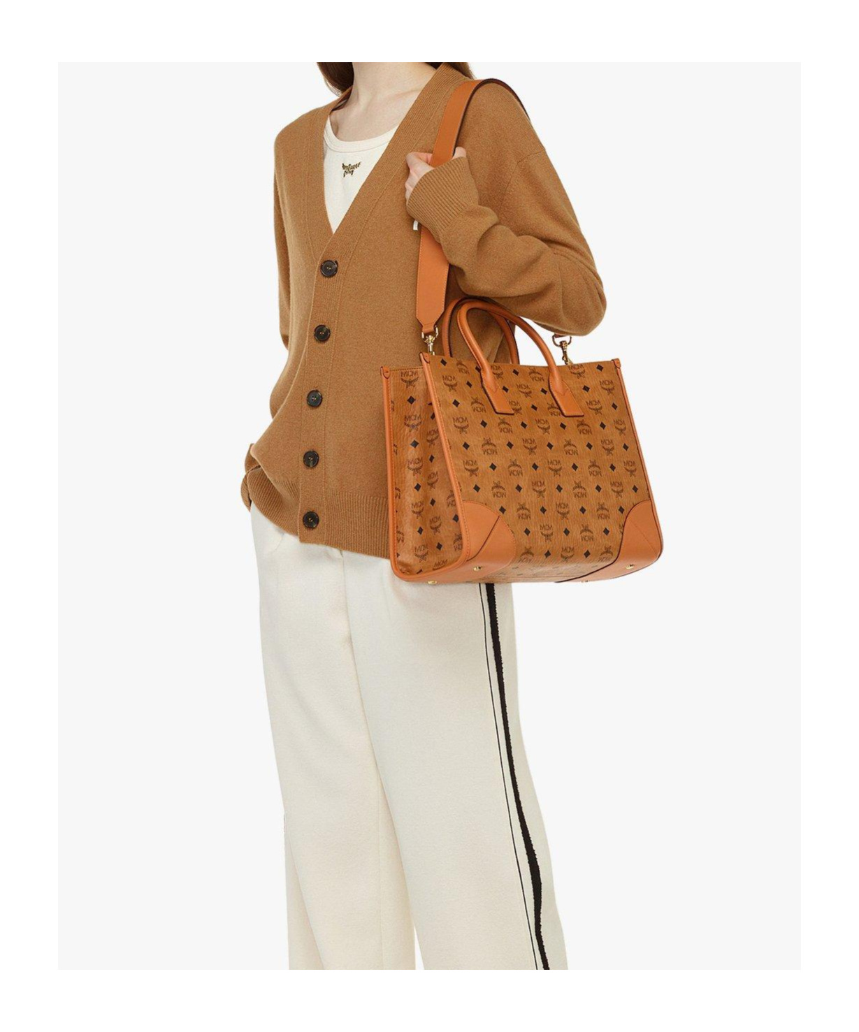 Mcm Munchen Tote In Visetos In Brown