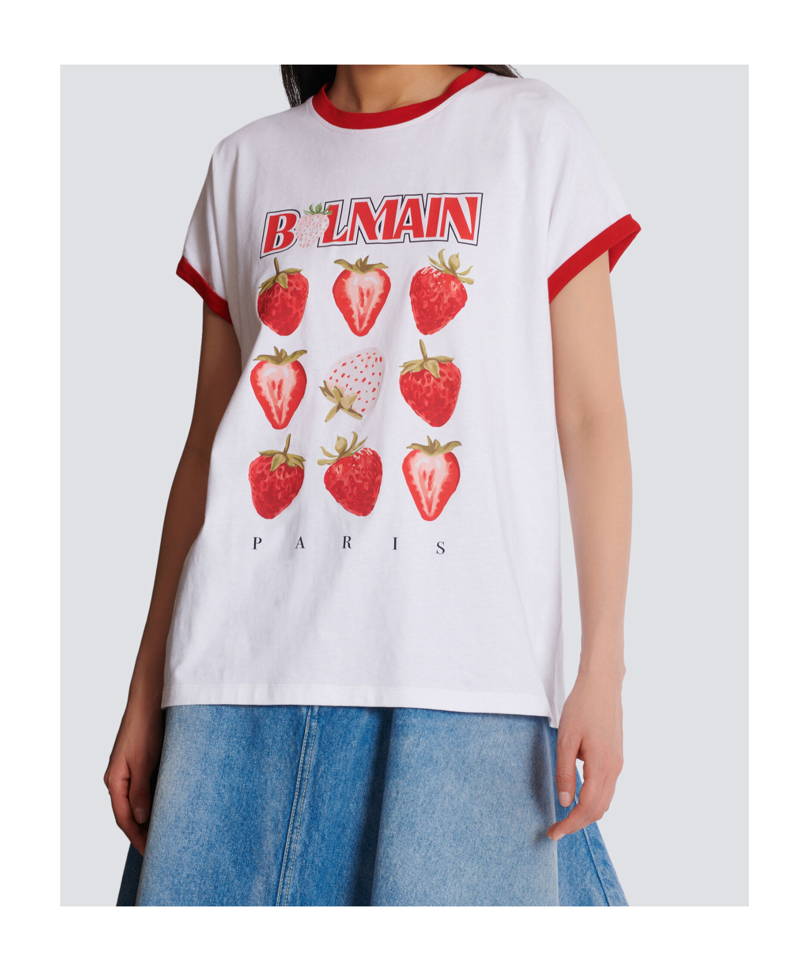 Balmain Maxi Monogram Graphic Print T-shirt In White