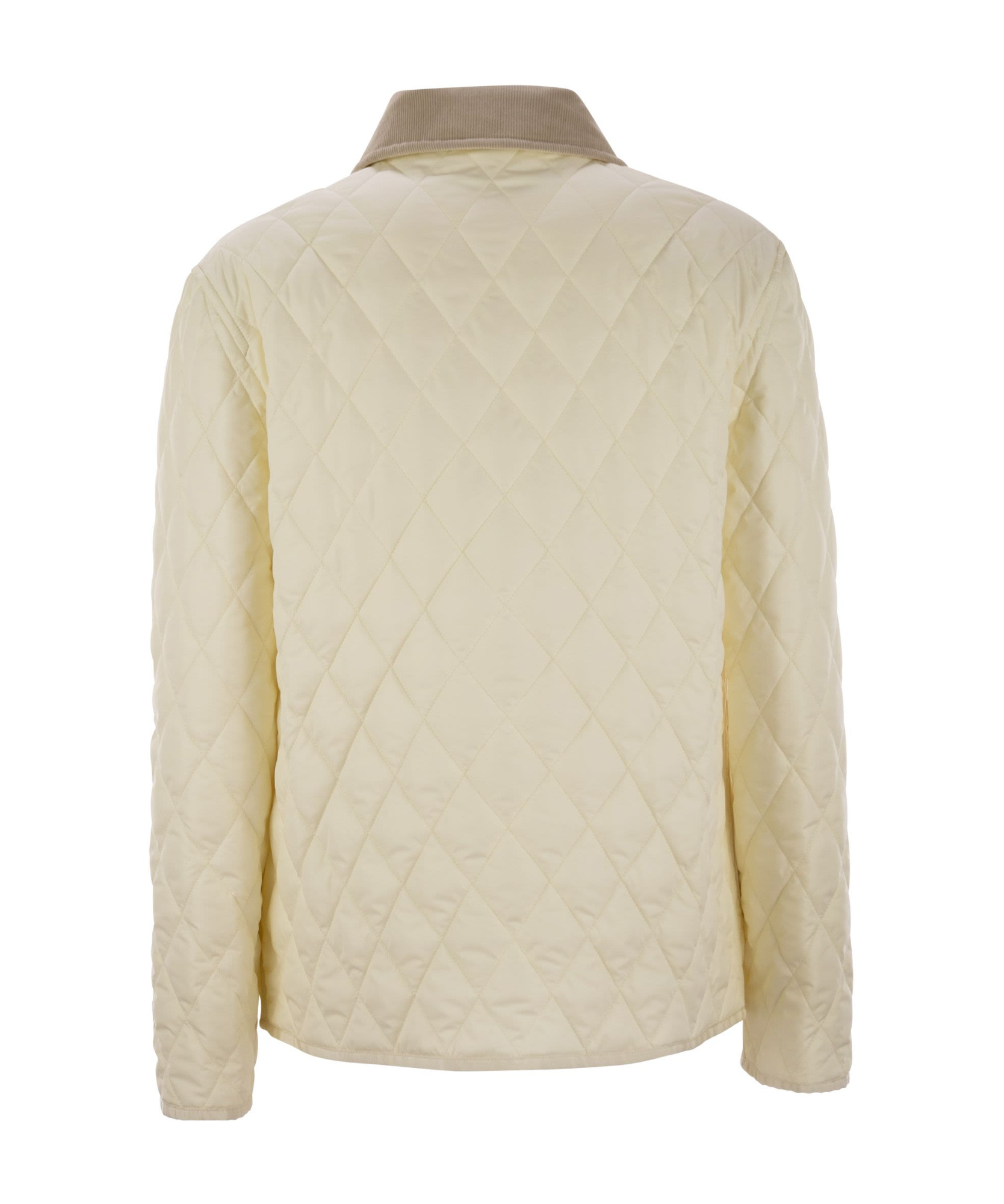 Fay Mini Diamond Quilted Nylon Shirt Jacket In Nude