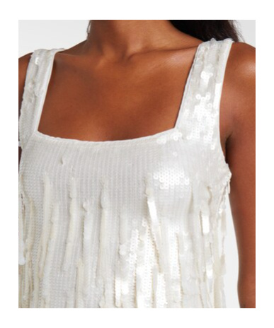 Staud Le Sable Sequined Minidress In White