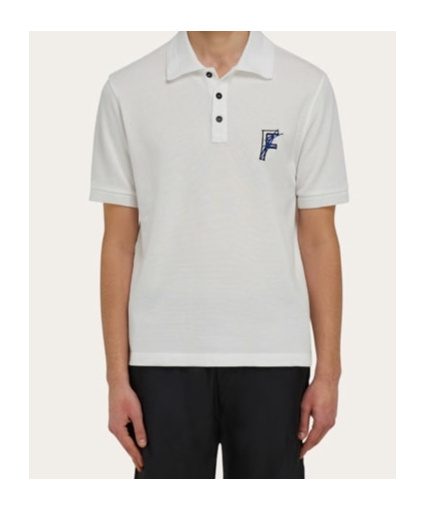 Ferragamo Cotton Polo Shirt With Traditional Collar And Short Sleeves In Animal Print