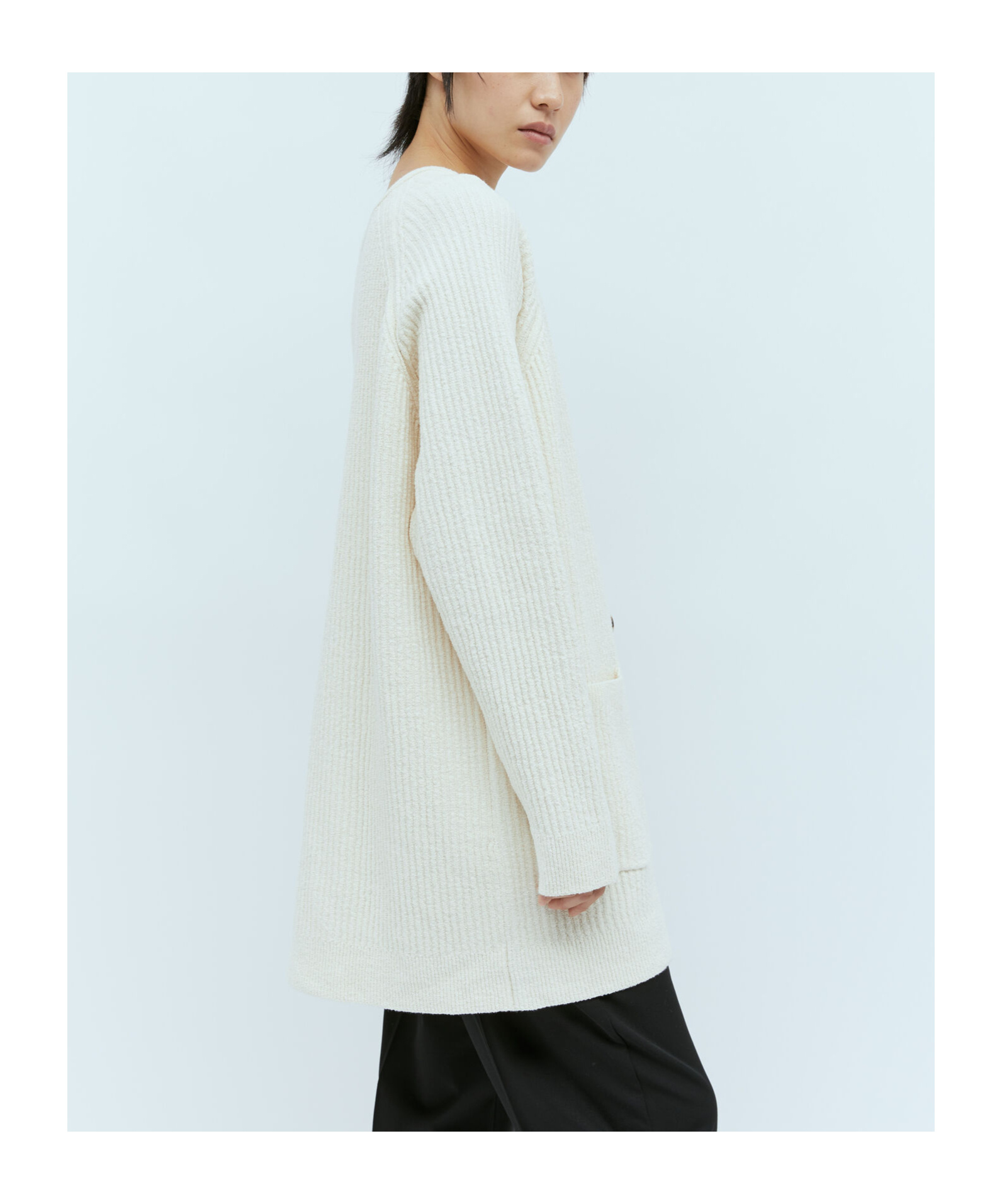 Totême Bouclé Button-up Knit Cardigan In White