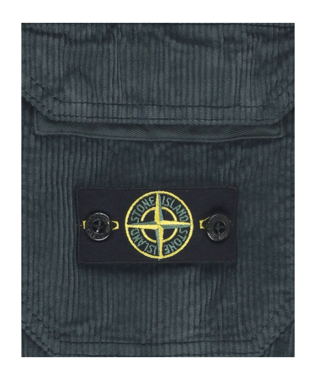 Stone Island Compass-badge Corduroy Trousers In Green