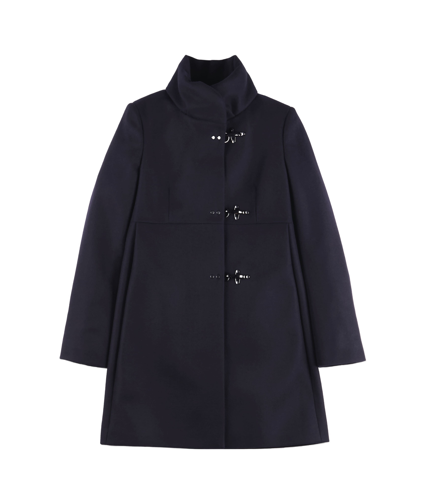 Fay Romantic Coat In Black In Soft Wool Blend Fabric In Blue