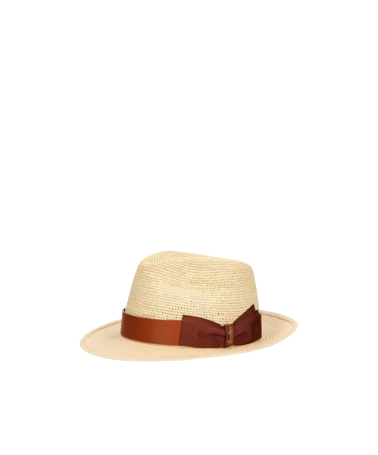 Borsalino Half Check Hat In Neutral