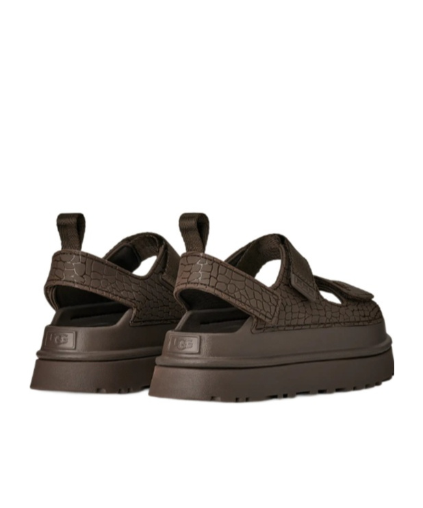 Ugg Goldenglow Embossed Platform Sandals In Brown