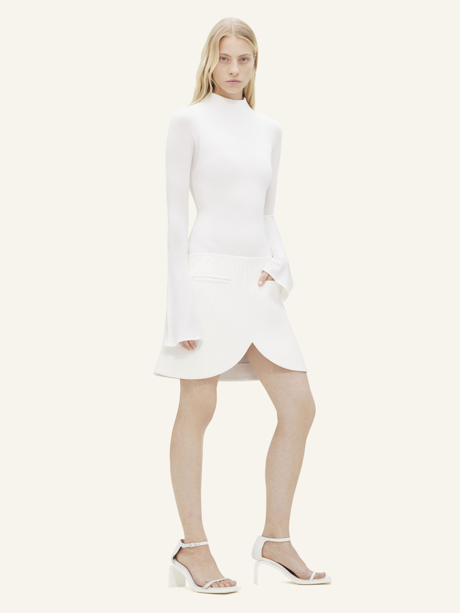 Courrèges High-neck Jersey Jumpsuit In White