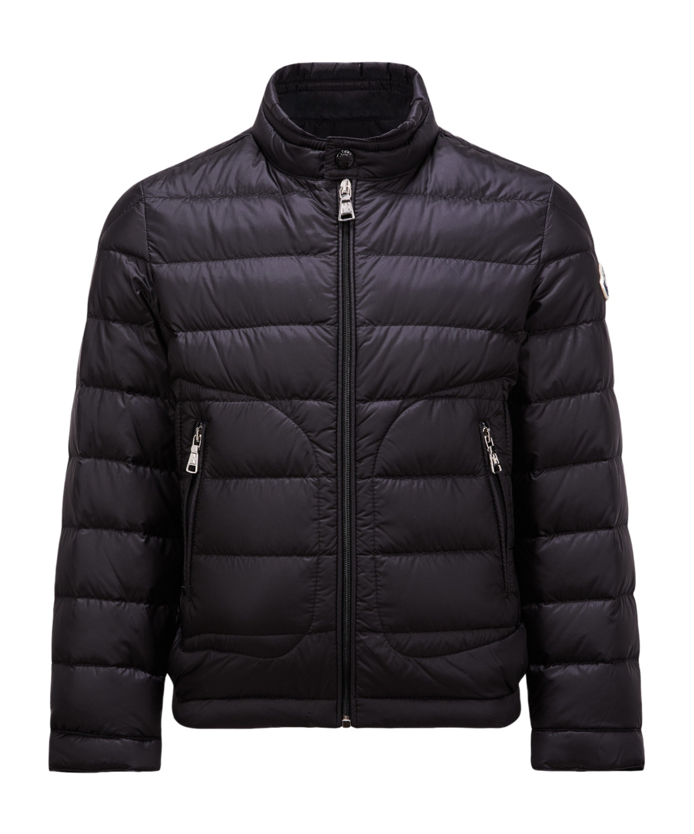 Moncler Long-sleeved Down Jacket In Black