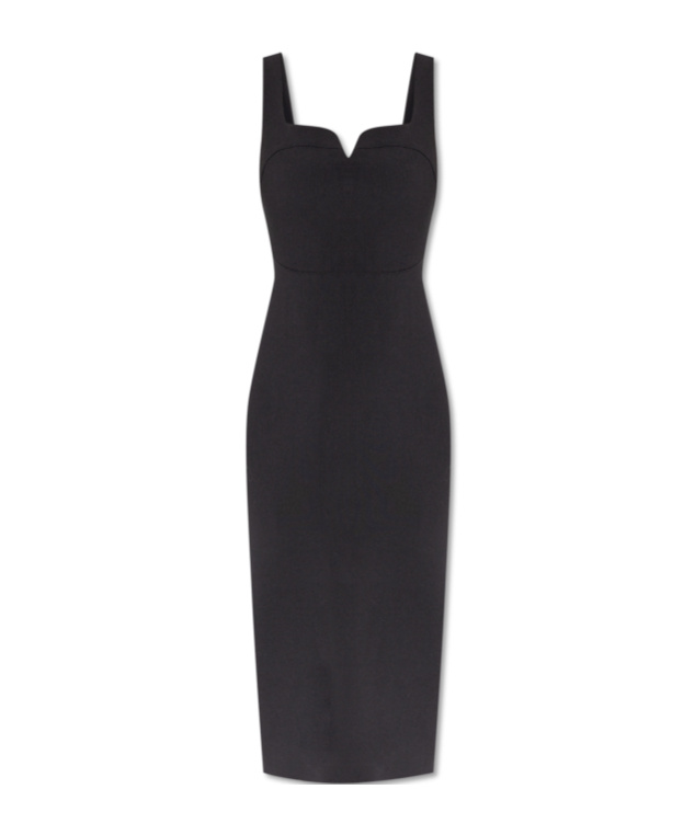 Victoria Beckham Fitted Mini Dress With Shoulder Pads In Black