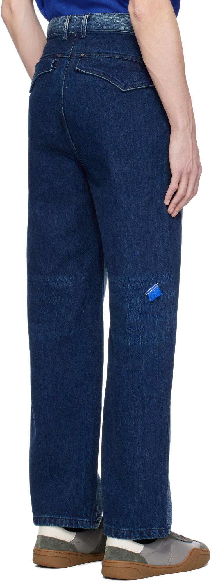 Shop Ader Error Jeans With Belt Loops In Blue