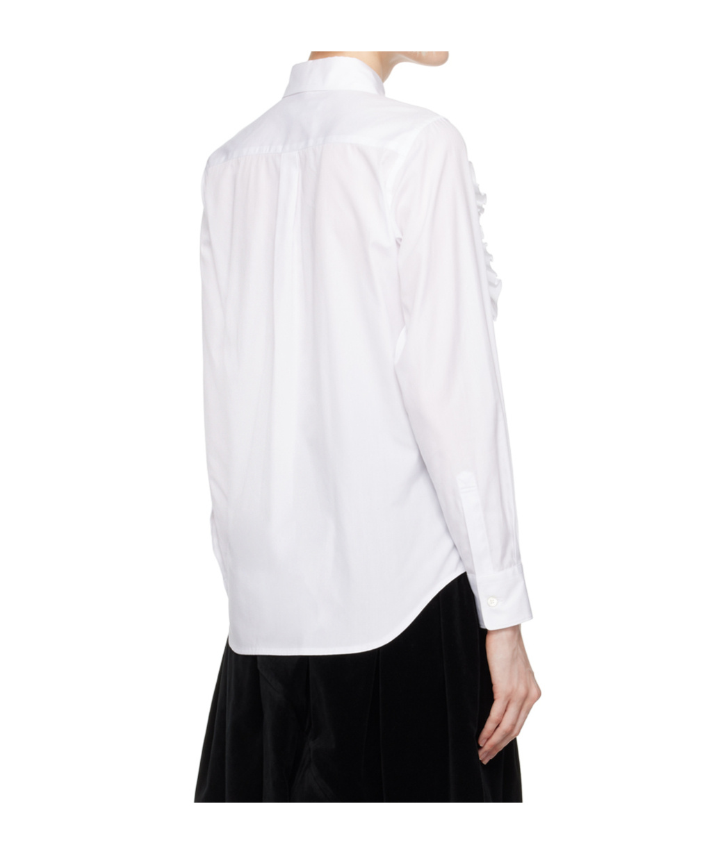 COMME DES GARÇONS RUFFLE-TRIMMED PLEATED SHIRT 