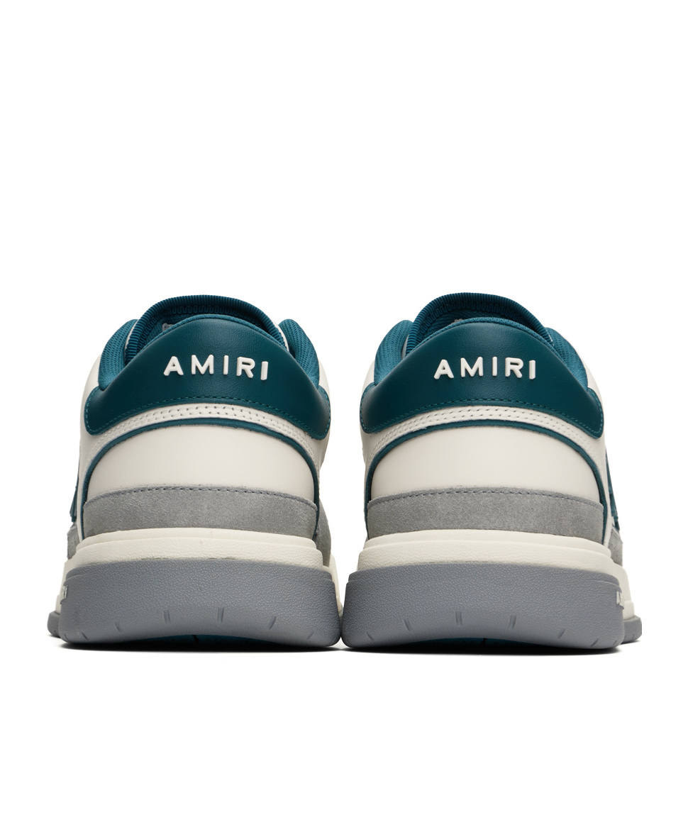Amiri White & Green Classic Low Sneakers In Gray