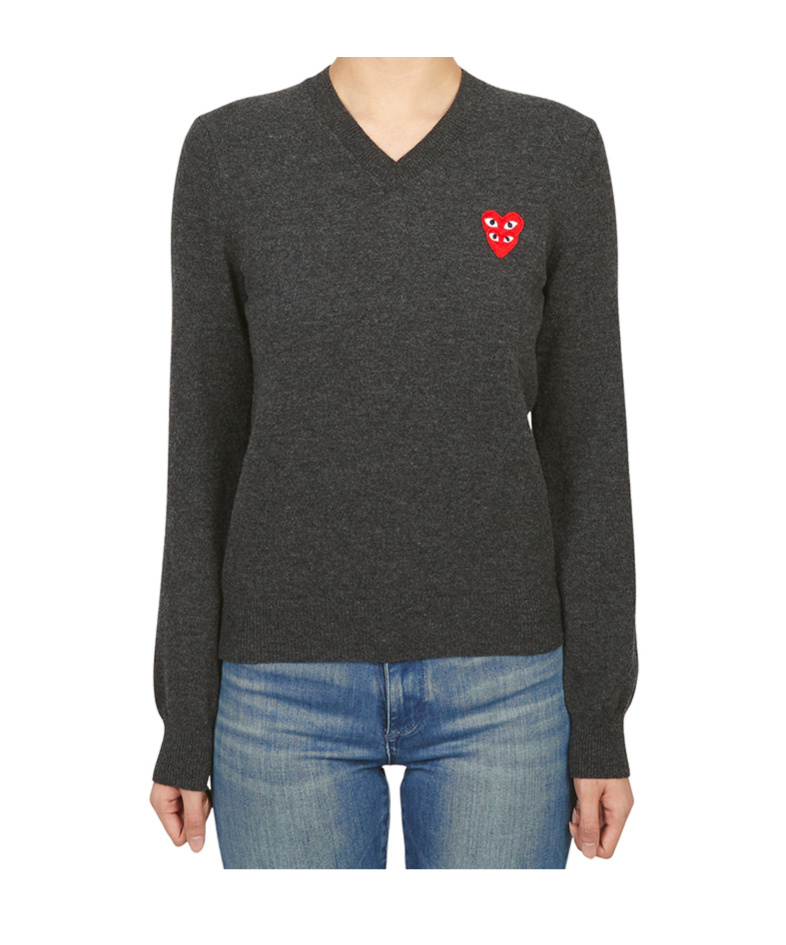 Comme Des Garçons Long-sleeved Sweater In Gray