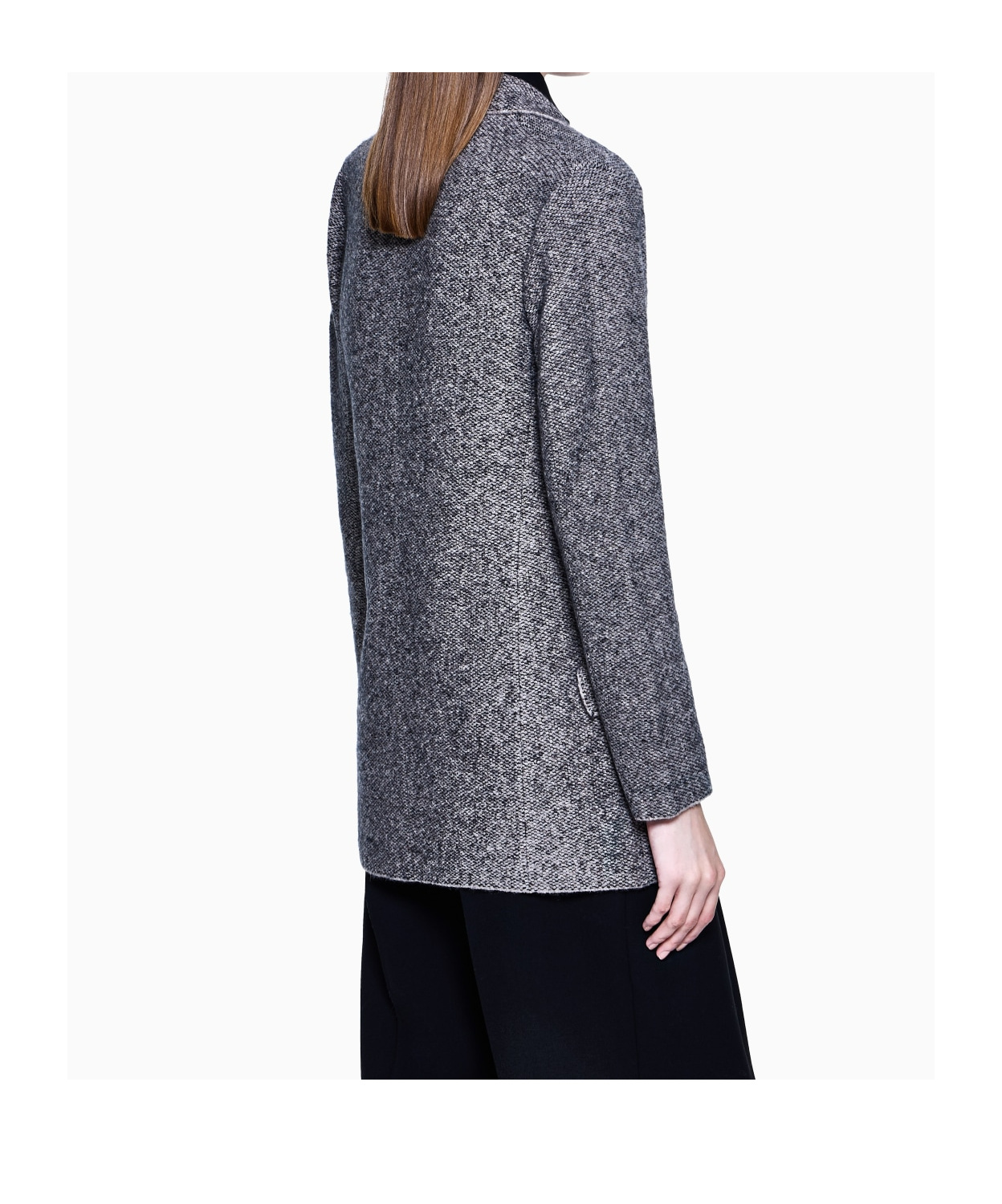 Giorgio Armani Textured Blazer With Flap Pockets And Lapel In Blue